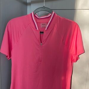 Jofit Bright Pink Raglan Zip-Up Shirt